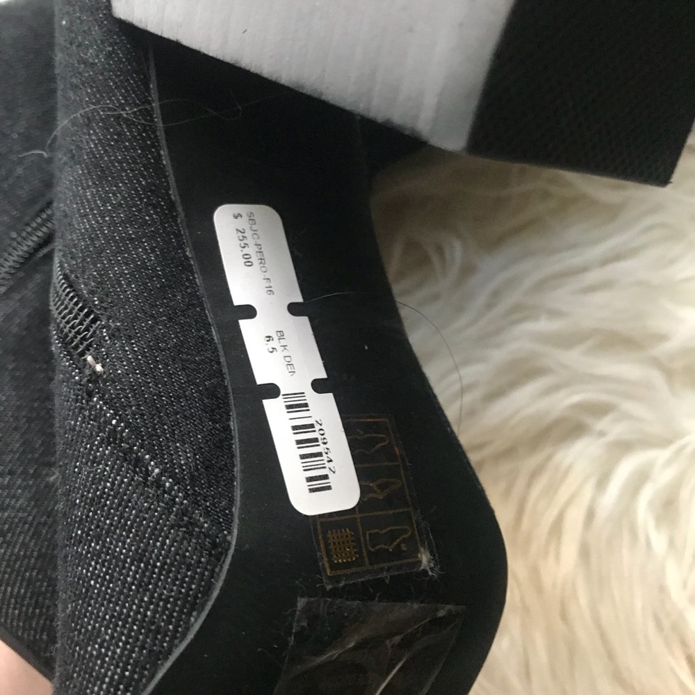 Jeffrey Campbell x LF distressed denim OTK boots - Picture 5 of 5